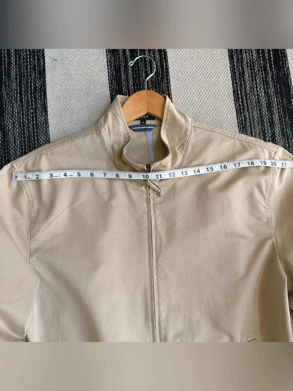 J. Crew Men's Tan Lightweight Zip Harrington Jacket in Cotton Twill Size XL